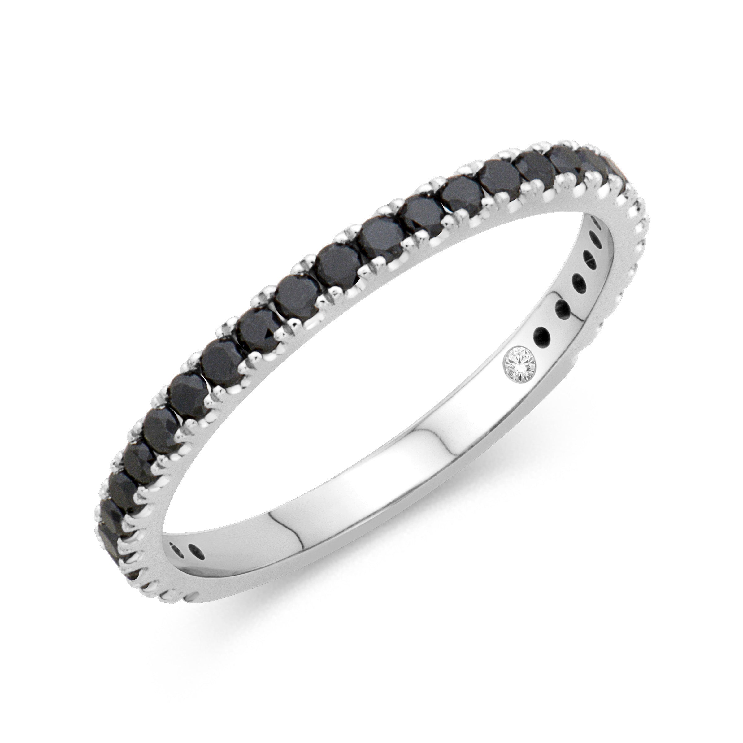 14k White Gold 0.45ct Black Diamond Band- R#12778