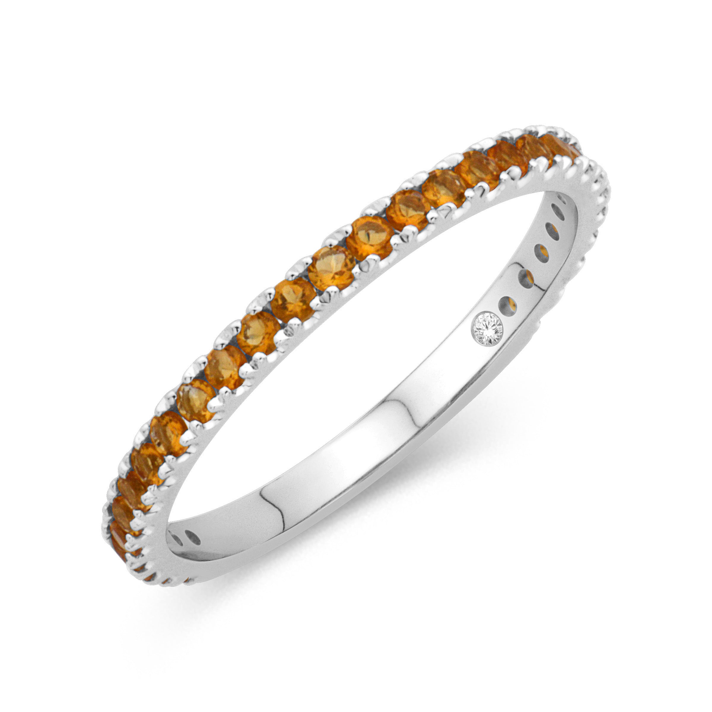 14k White Gold 0.40ct Citrine Birthstone Band- R#12778CITRINE