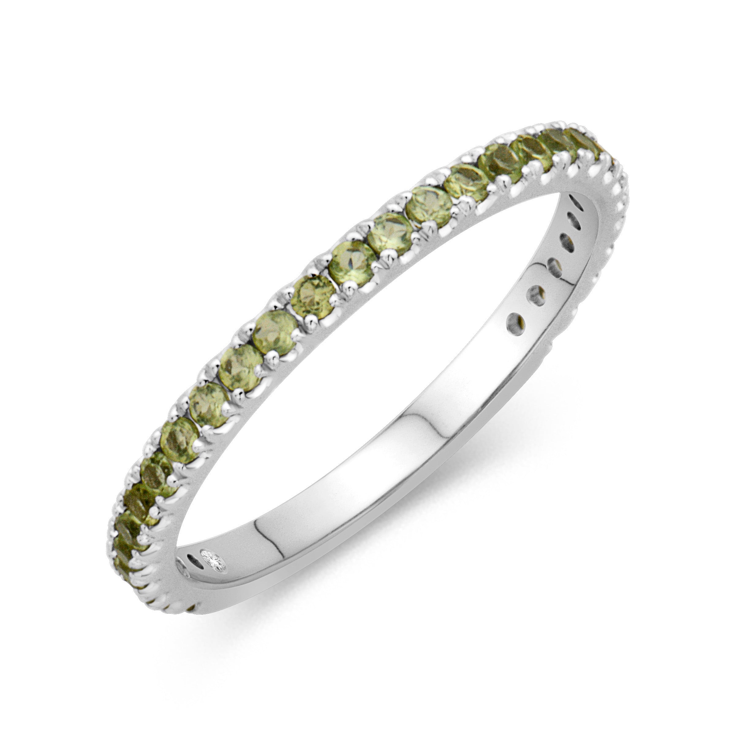 14k White Gold 0.43ct Peridot Birthstone Band- R#12778PERIDOT