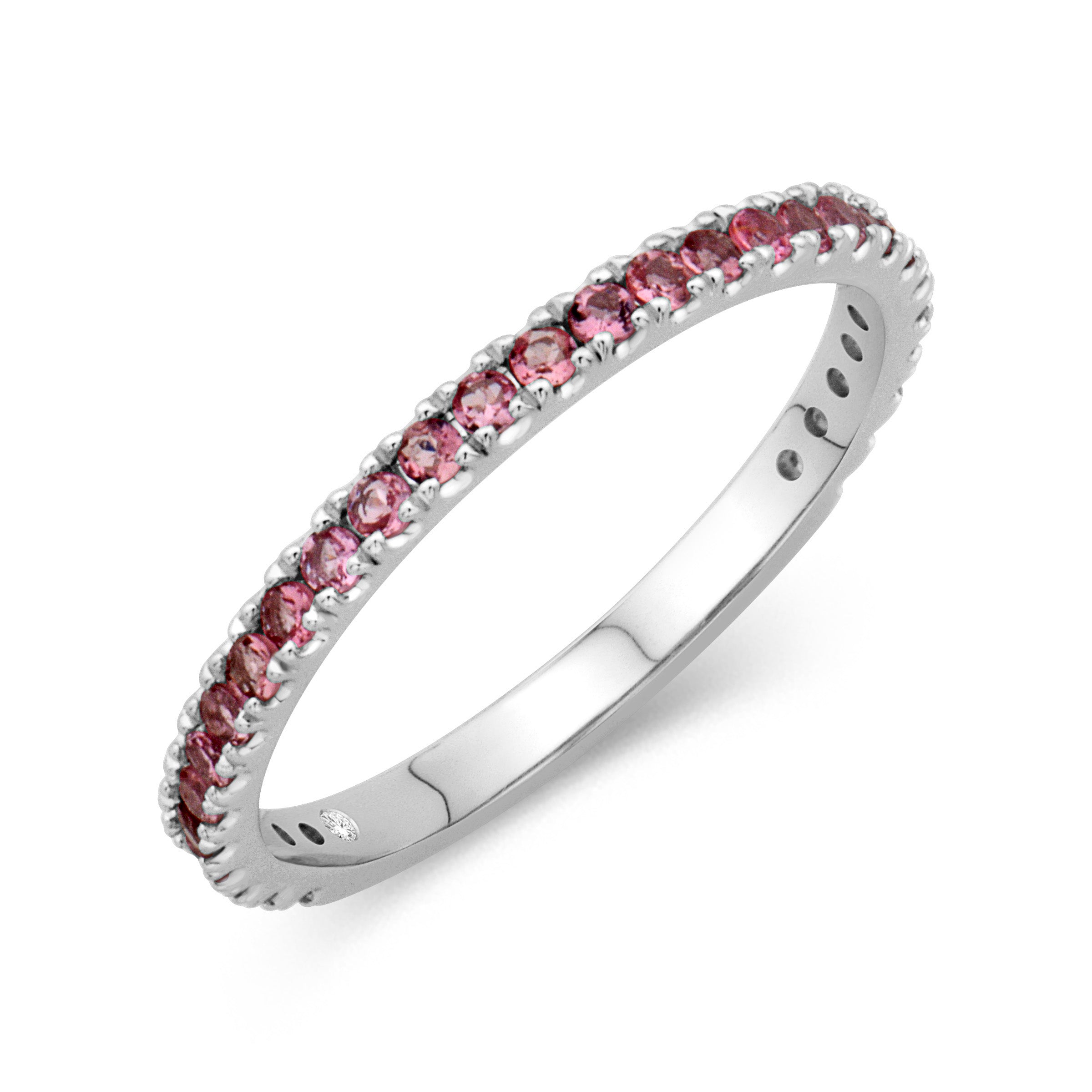 14k White Gold 0.50ct Pink Tourmaline Birthstone Band- R#12778PTOURM