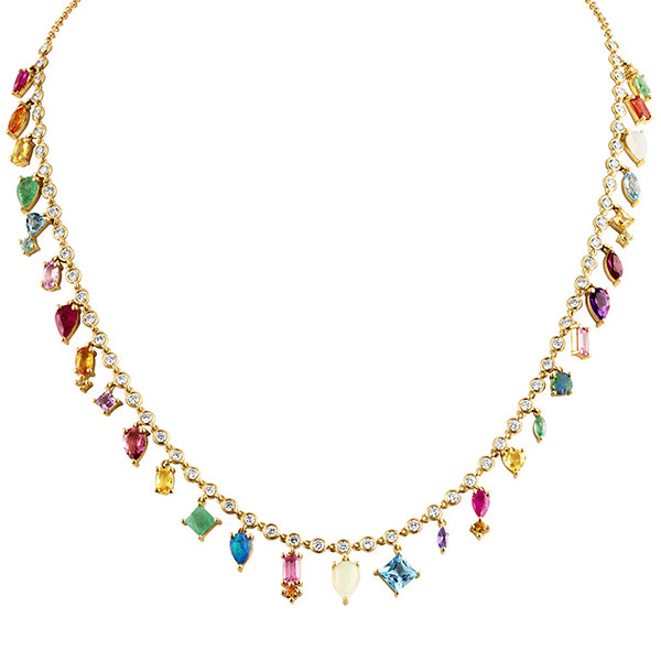 Eden Presley 14k Yellow Gold Rainbow Collar Necklace - RCK-N-105-RB