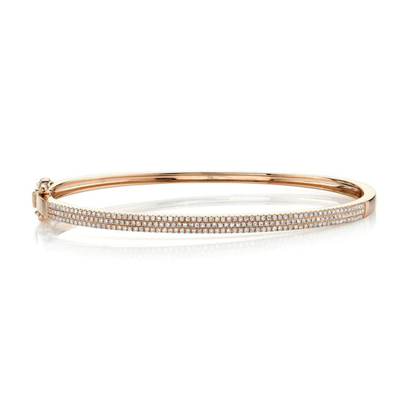 14k Rose Gold 0.52ctw Diamond Pave Bangle Bracelet - SC55002257ZS