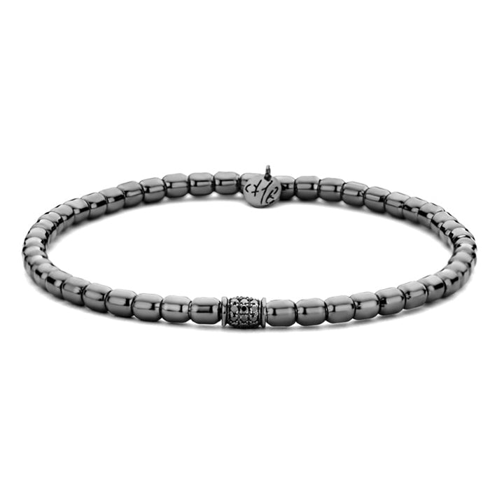 Hulchi Belluni 18K Gold Black Diamond Pave Stretch Bracelet - 20323M18-BLBL