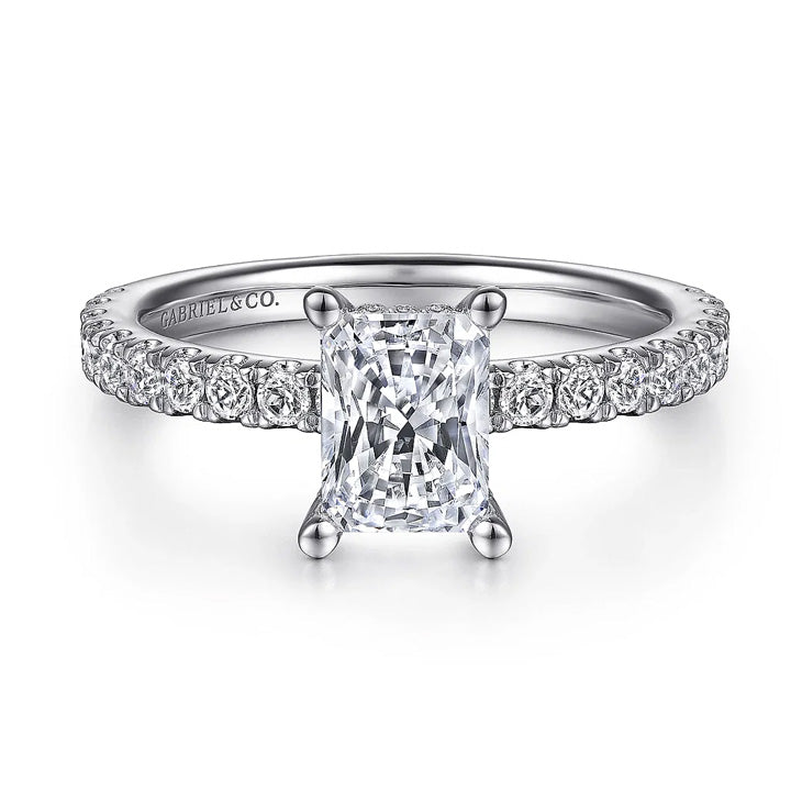 Gabriel & Co 14k White Gold Radiant Cut Diamond Engagement Ring - ER14941N4W44JJ
