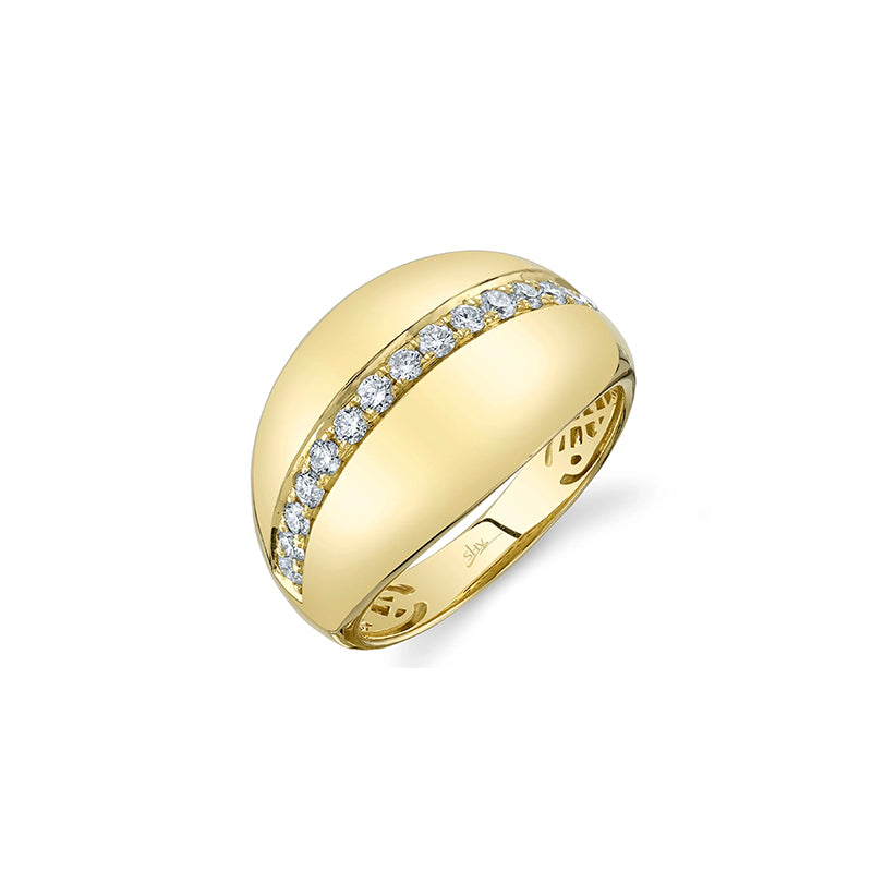 Shy Creation 14K Yellow Gold 0.43ctw Diamond Wide Ring - SC22009076