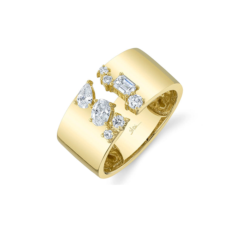Shy Creation 14K Yellow Gold 0.61ctw Multi-Shape Diamond Ring - SC22009082