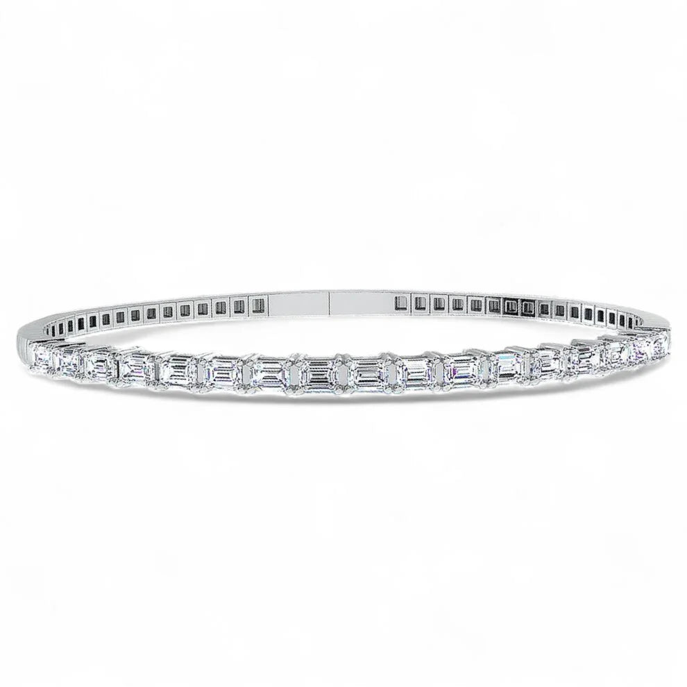 14K White Gold Baguette Diamond Bracelet