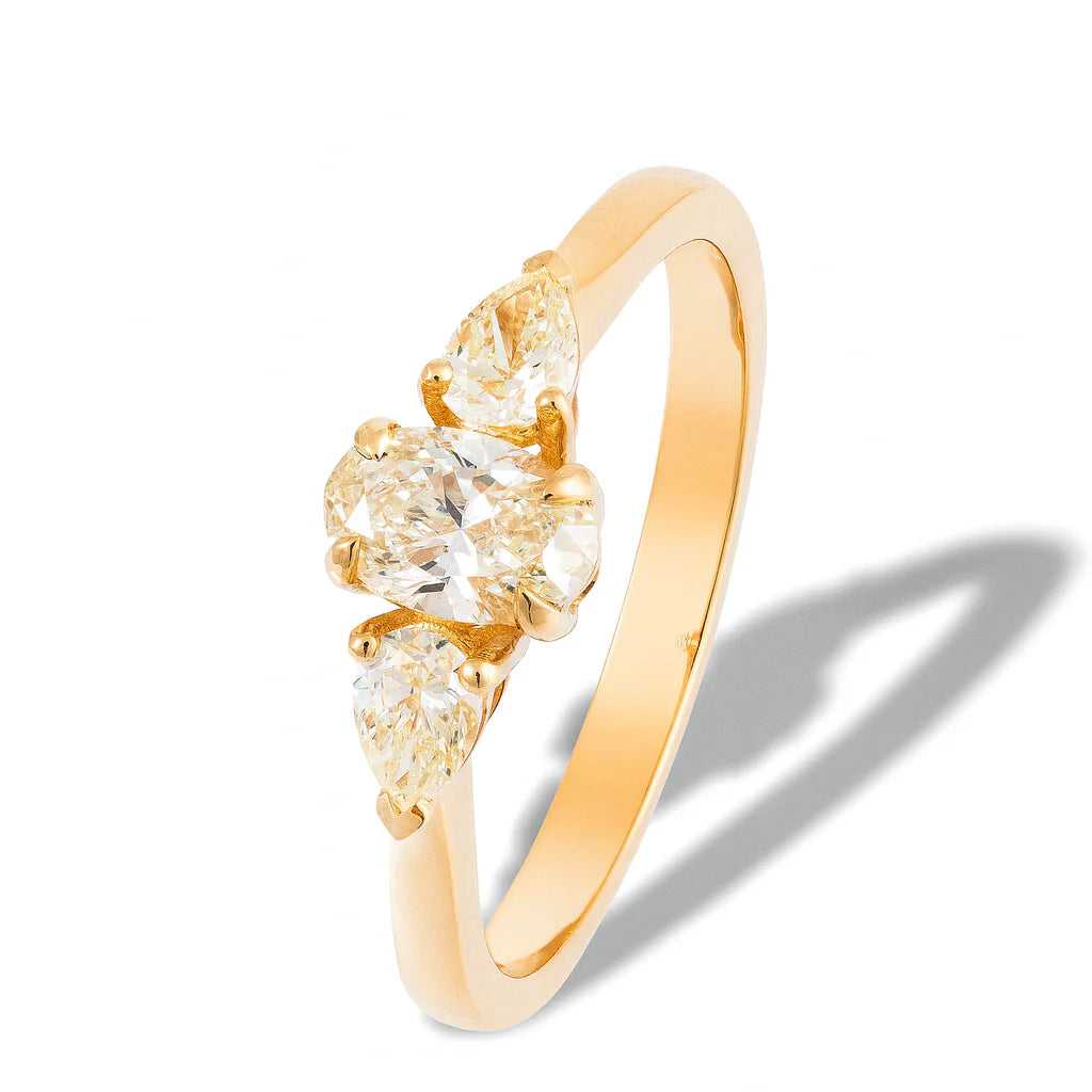 Yellow Diamond Three-Stone Ring