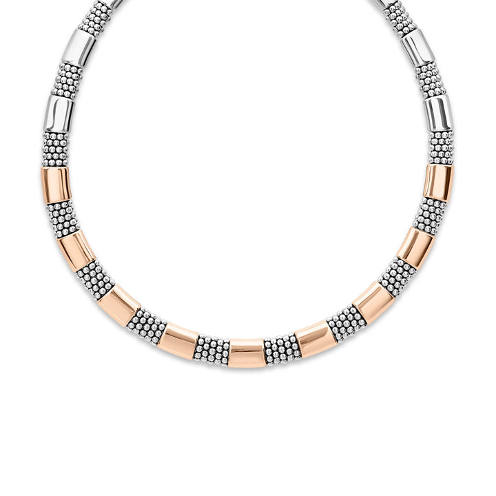 Lagos High Bar Rose Gold Caviar Necklace - 04-81169-16