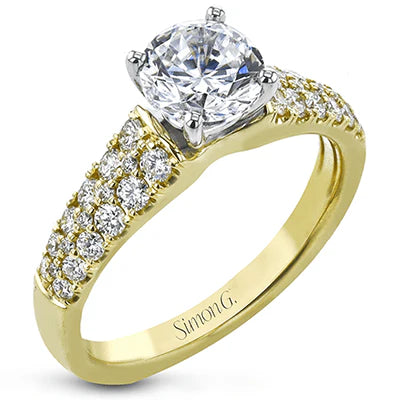 18K Yellow Gold Round Semi-Mount Engagement Ring