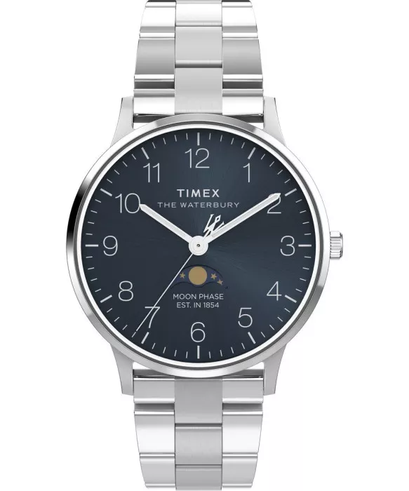 Timex® Analogue 'Waterbury Classic Moon Phase' Men's Watch TW2W75700