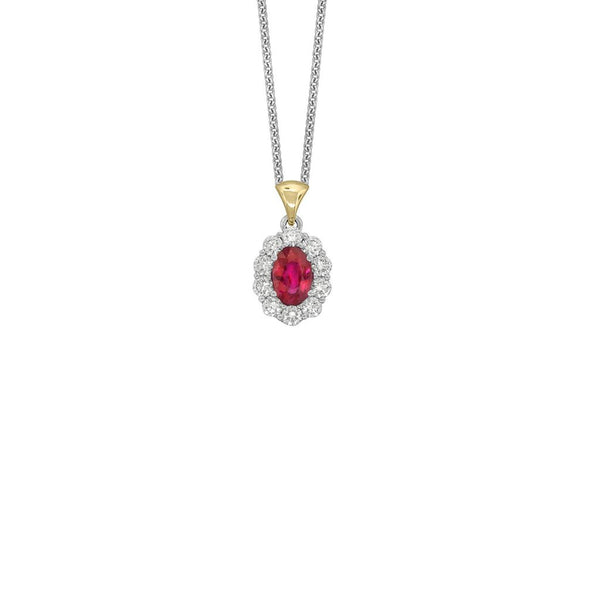 Ruby Diamond Pendant and Chain