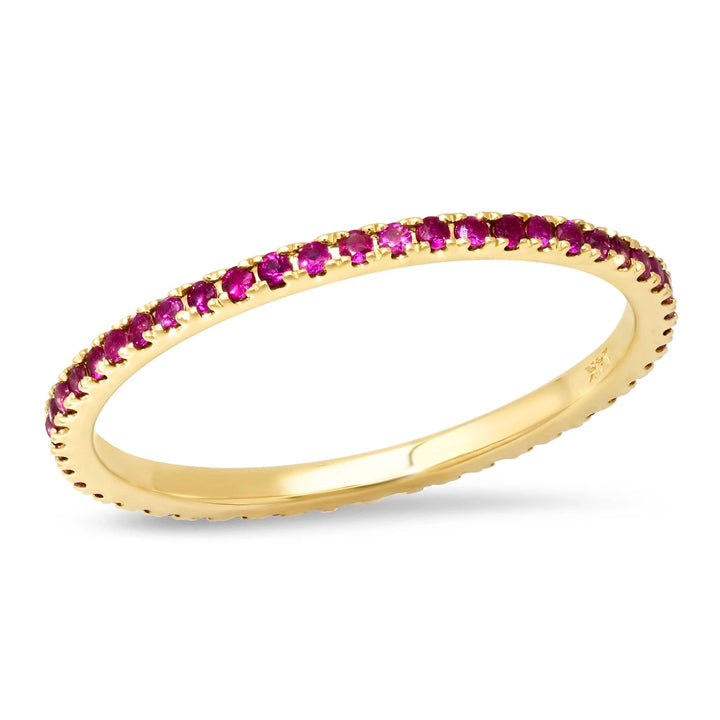 Eriness 14K Yellow Gold Ruby Eternity Band