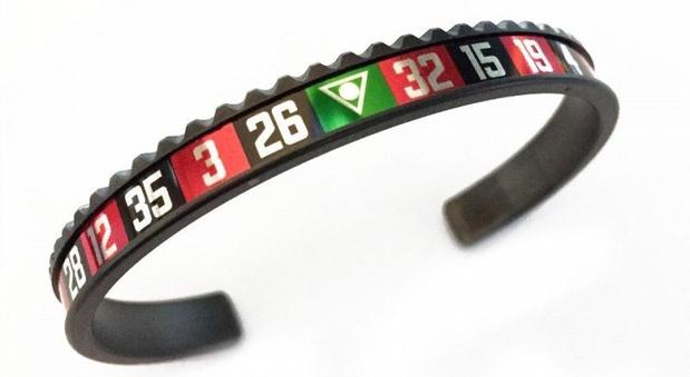 Speedometer Official Casino Steel Bangle Bracelet (Black/Red)