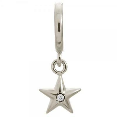 White Shiny Star Charm (Silver/White)