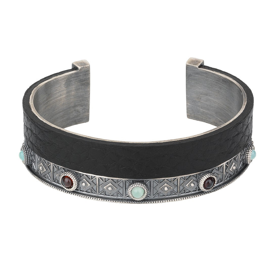 Black Leather Bangle