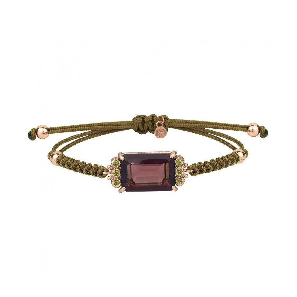 Nylon Bracelet With Pink Tourmaline