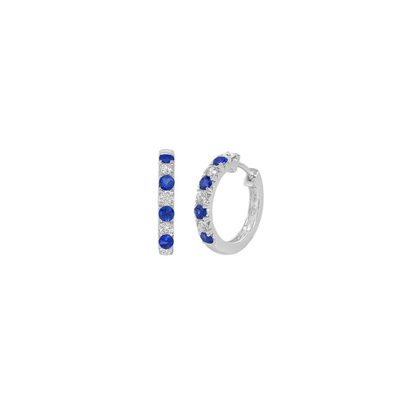 Sapphire Diamond Hoop Earrings