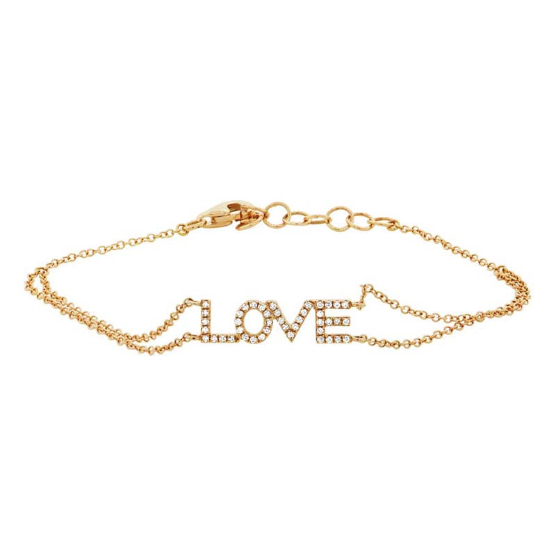 14K Yellow Gold 0.12ctw Diamond Love Bracelet- SC55001656