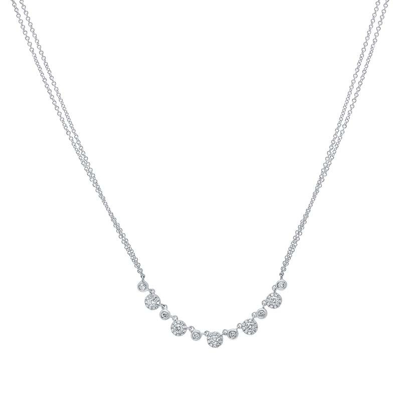 14k White Gold 0.56ctw Diamond Necklace- SC55004862