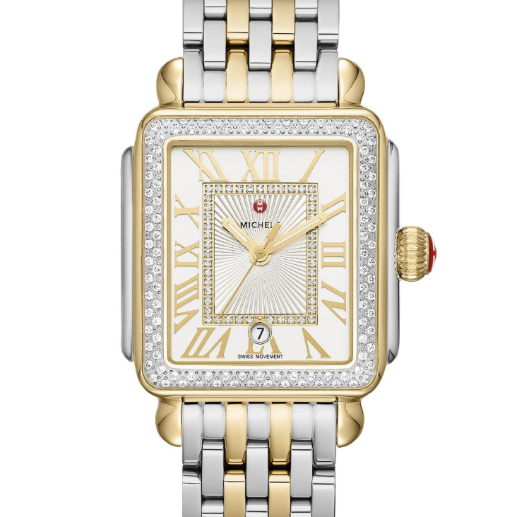 Michele Deco Madison Diamond Two-Tone, Diamond Dial Watch- MWW06T000144