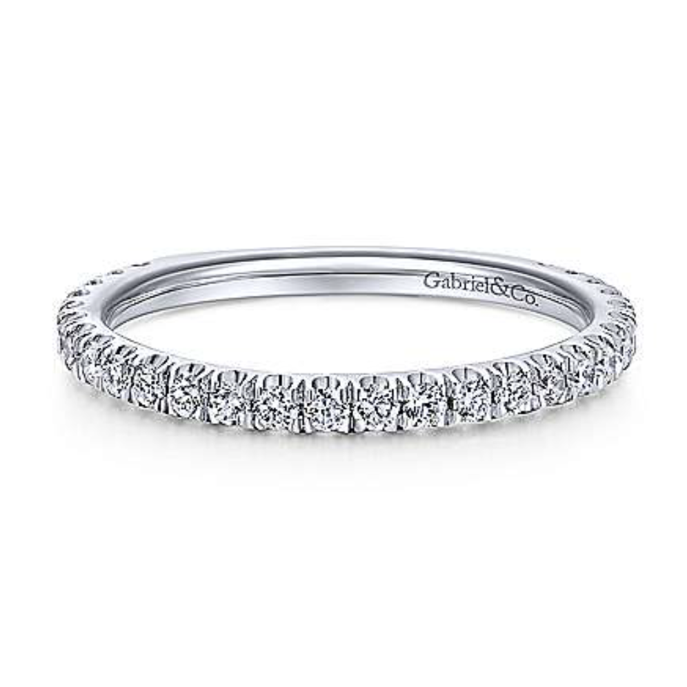 Gabriel & Co 14K White Gold Straight Diamond Stackable Ring- LR50992W45JJ