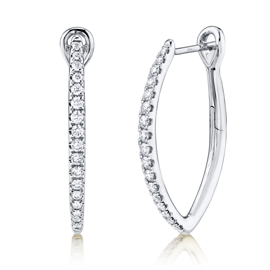 14K White Gold 0.35ctw Diamond Hoop Earrings- SC22005493
