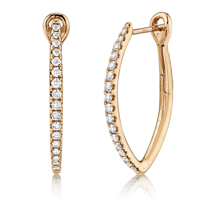 14K Rose Gold 0.35ctw Diamond Hoop Earrings- SC22005495