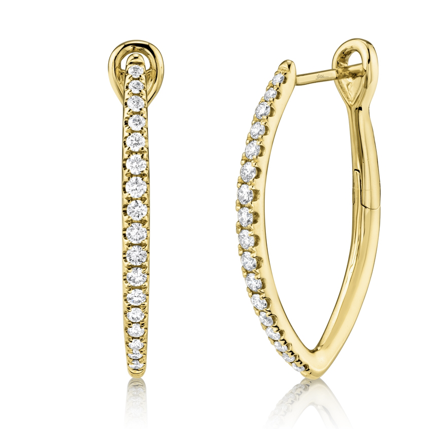 14K Yellow Gold 0.35ctw Diamond Hoop Earrings- SC22005494