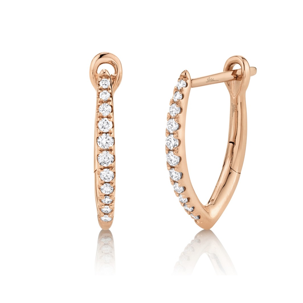 14K Rose Gold 0.15ctw Diamond Hoop Earrings- SC22005492