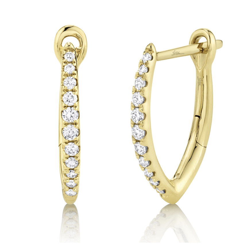 14K Yellow Gold 0.15ctw Diamond Hoop Earrings- SC22005491