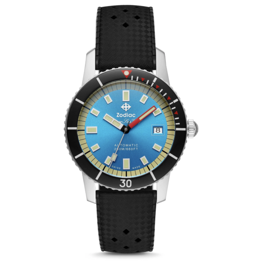 Zodiac Super Sea Wolf 53 Compression Automatic Black Rubber Watch- ZO9275