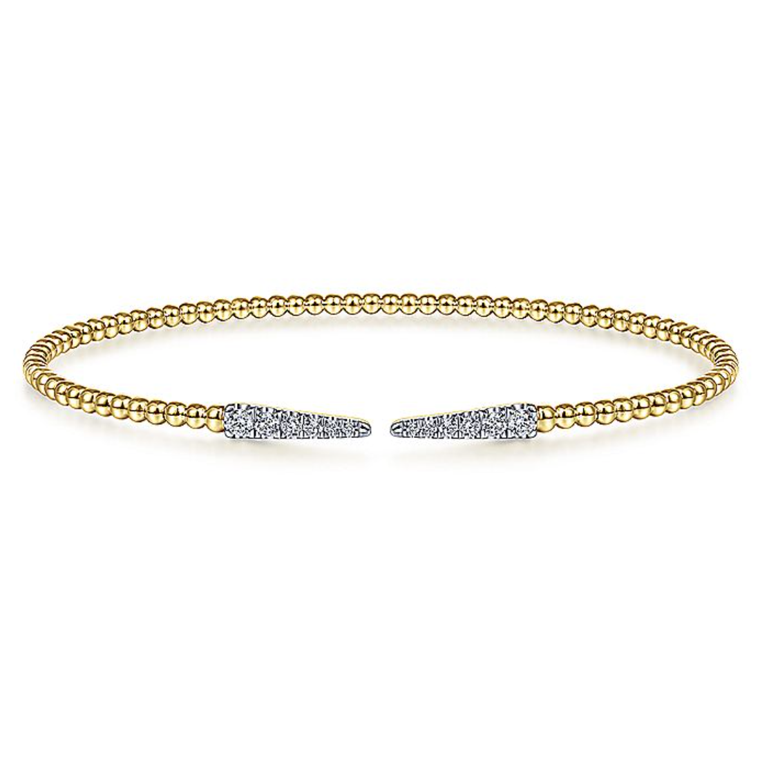 Gabriel & Co 14k Yellow Gold Bujukan Split Diamond Cuff Bracelet- BG4216-62Y45JJ