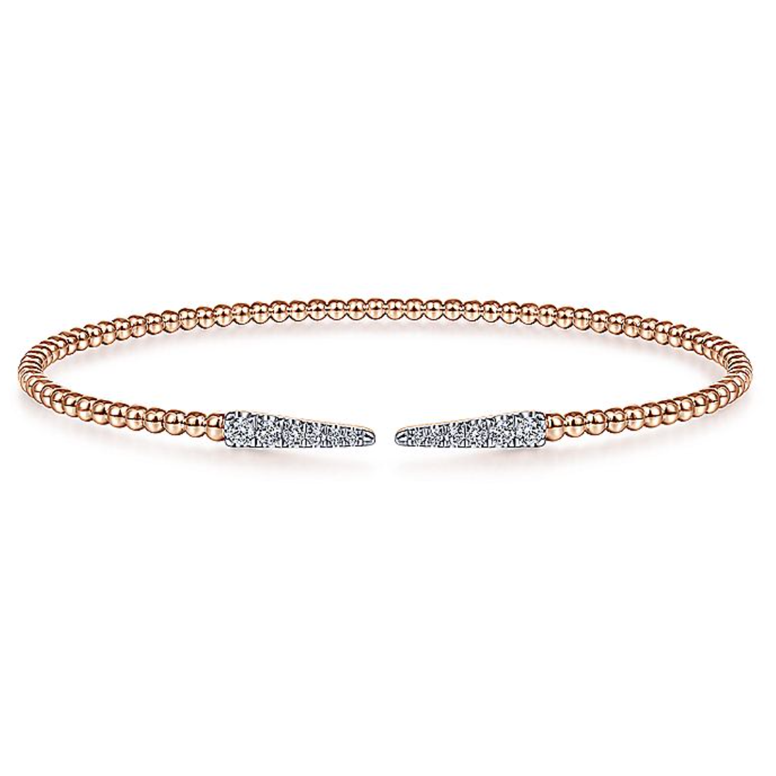 Gabriel & Co 14k Rose Gold Bujukan Split Diamond Cuff Bracelet- BG4216-65K45JJ