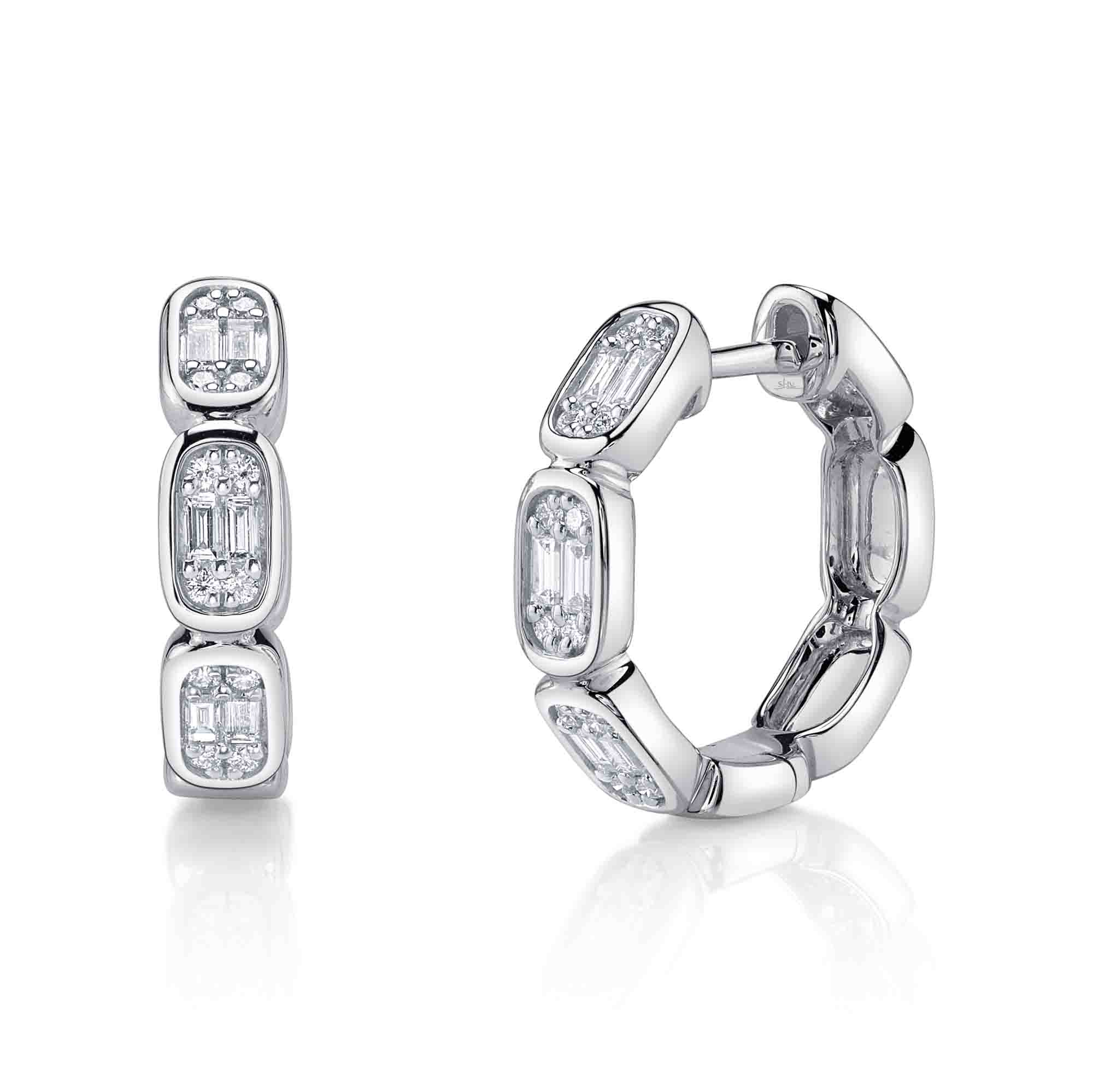 SC55027056D0.65 Shy Creation Aleera Collection Small Hoop Earrings In 14 Karat White Gold