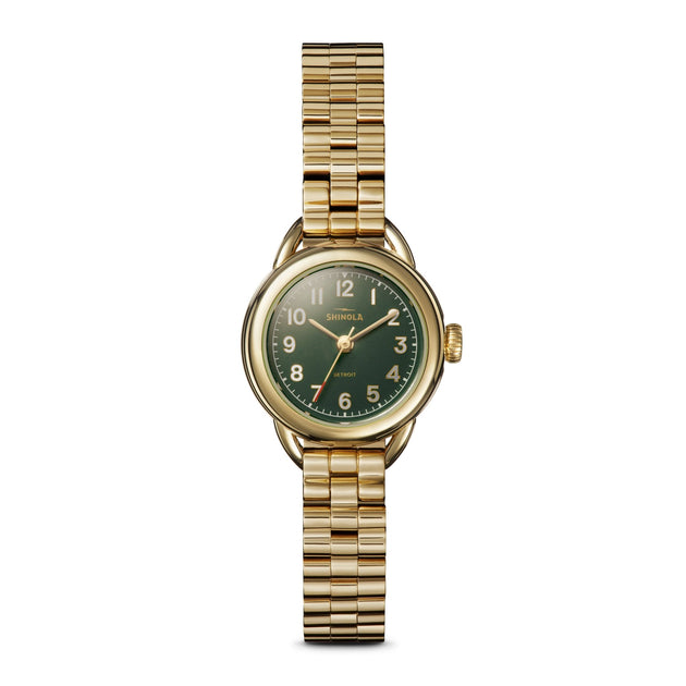 Shinola Runabout 25mm Gold Forest Green