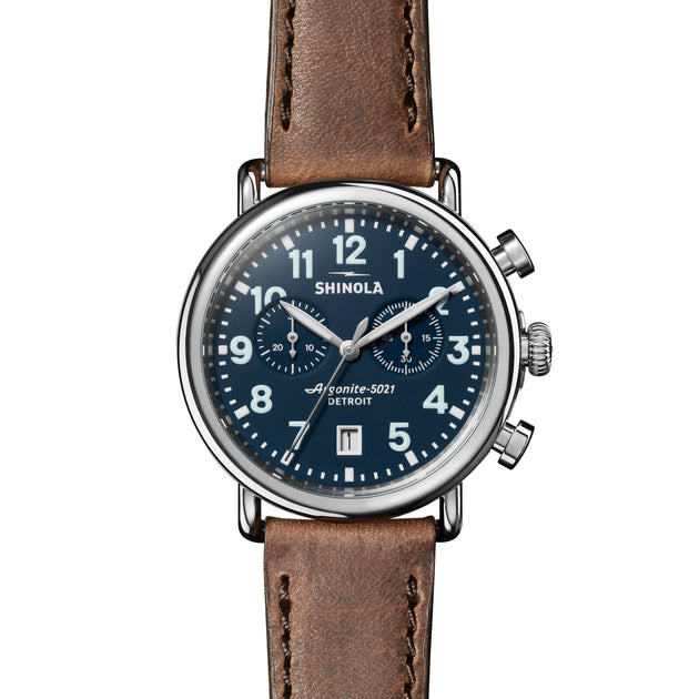 Shinola Runwell Chrono 41mm Blue Brown