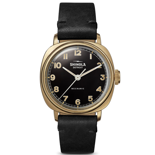 Shinola The Mechanic Hand Wind 39mm Khaki Black