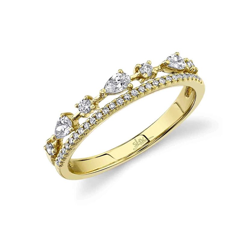 14K Yellow Gold 0.37ctw Diamond Double Row Ring- SC55021925-YG