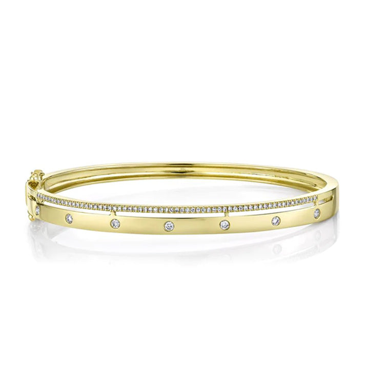 14K Yellow Gold 0.34ctw Diamond Two Row Bangle Bracelet - SC55020587ZS
