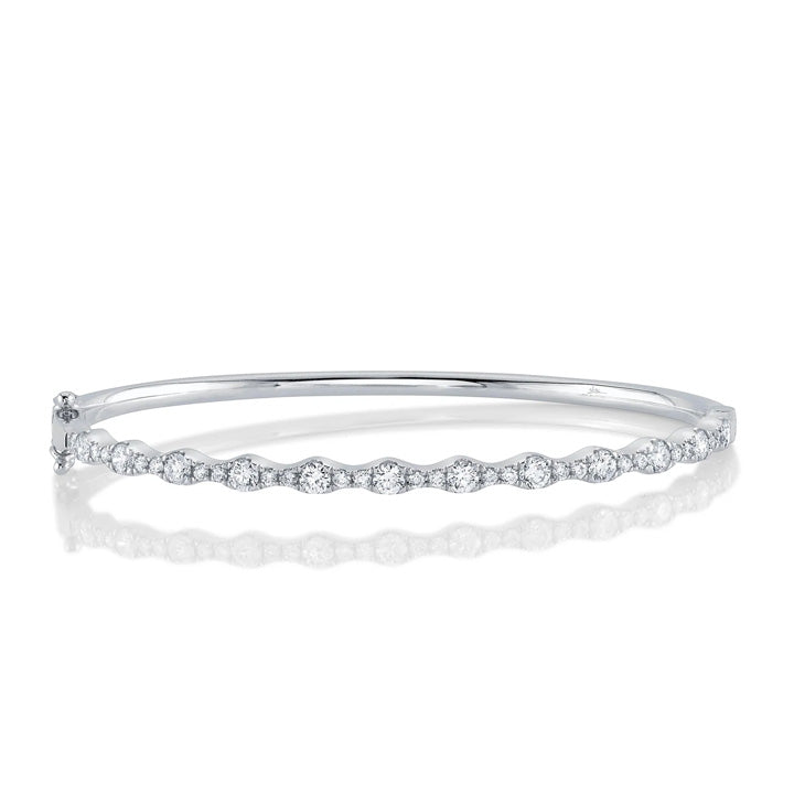 14K White Gold 1.30ctw Diamond Bangle Bracelet - SC22008805ZS