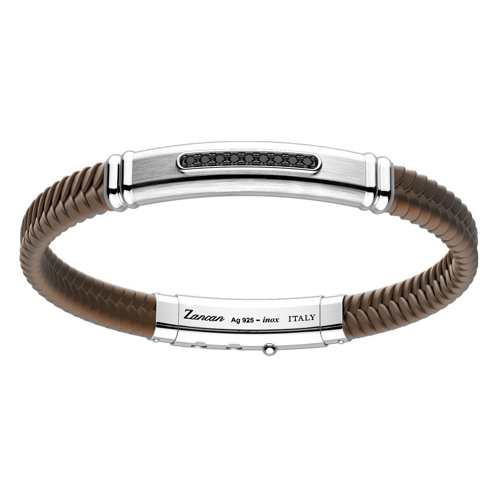 Silver Plaque with Silicone Bracelet