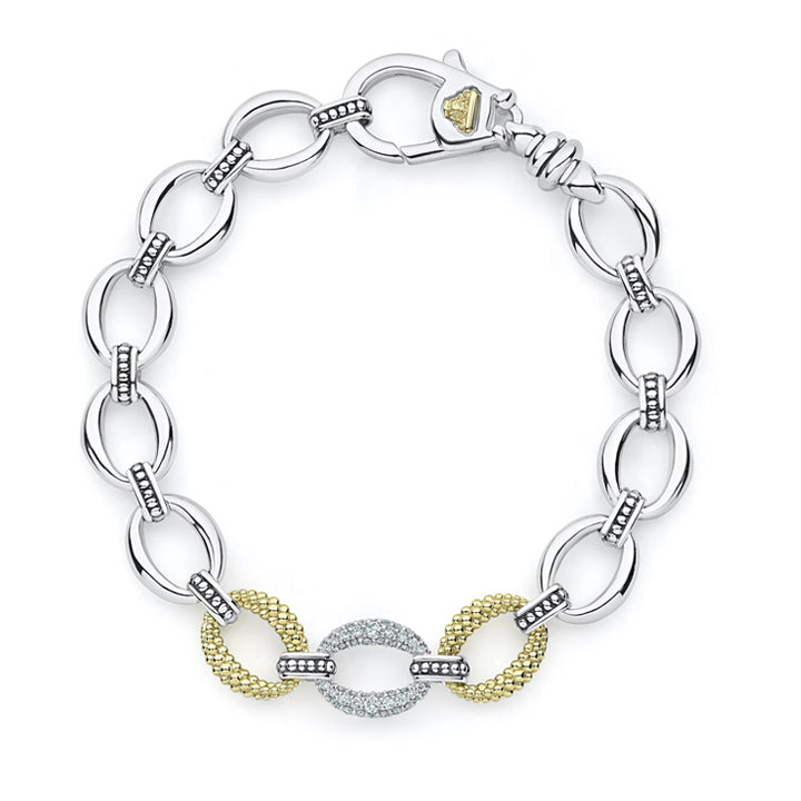 Lagos Caviar Lux Diamond Link Bracelet- 05-81395