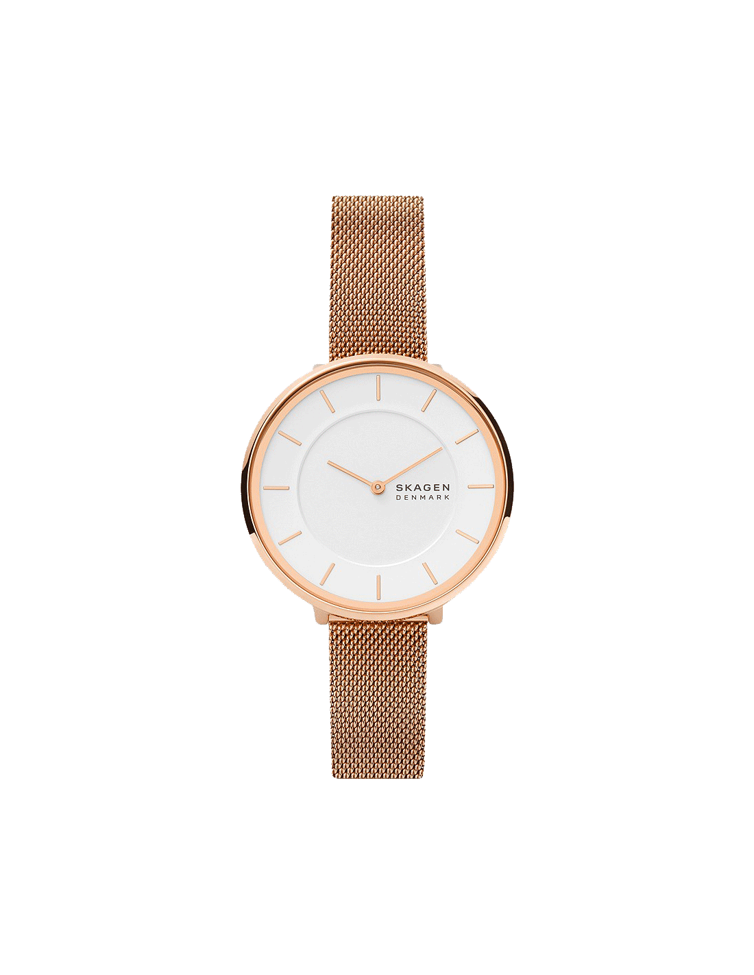 Gitte Two-Hand Rose Gold-Tone Stainless Steel Mesh Watch