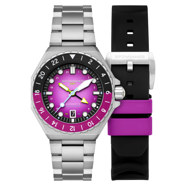 Spinnaker Dumas GMT Automatic Cadmium Violet