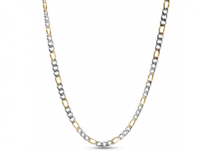 A.R.Z. Two Tone Figaro Link Necklace