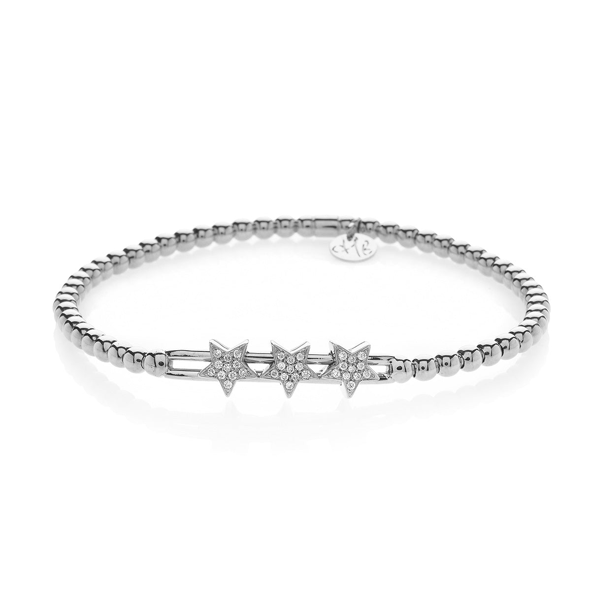 Hulchi Belluni Tresore 18K White Gold Diamond Star Bracelet- 20383-WW