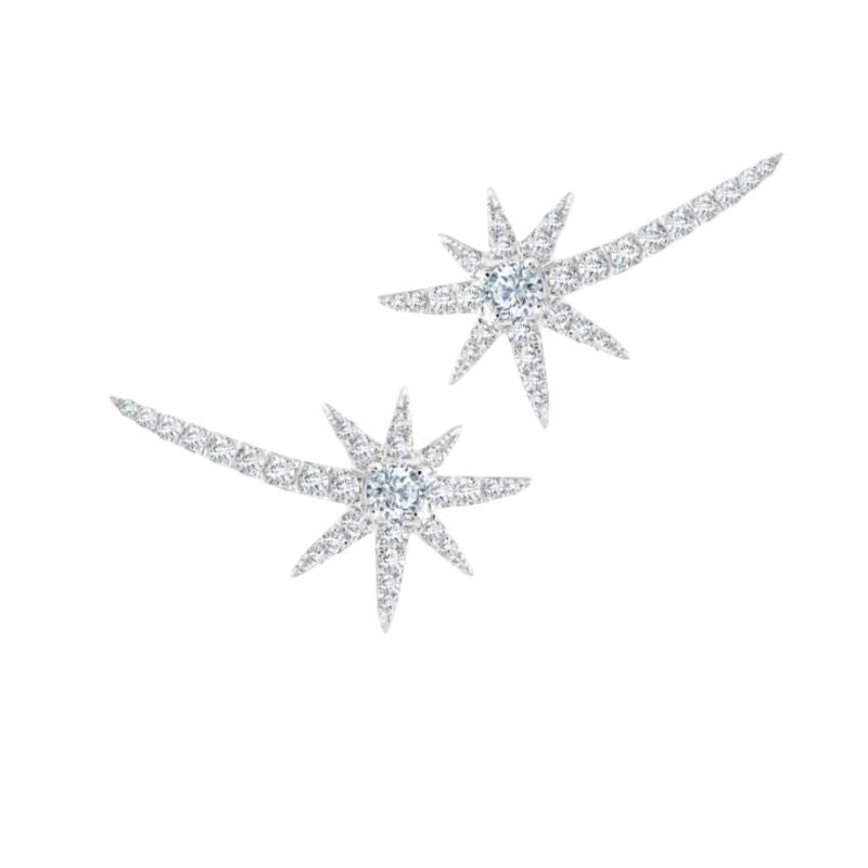 Graziela 18K White Gold 0.45ctw Diamond Shooting Starburst Earrings