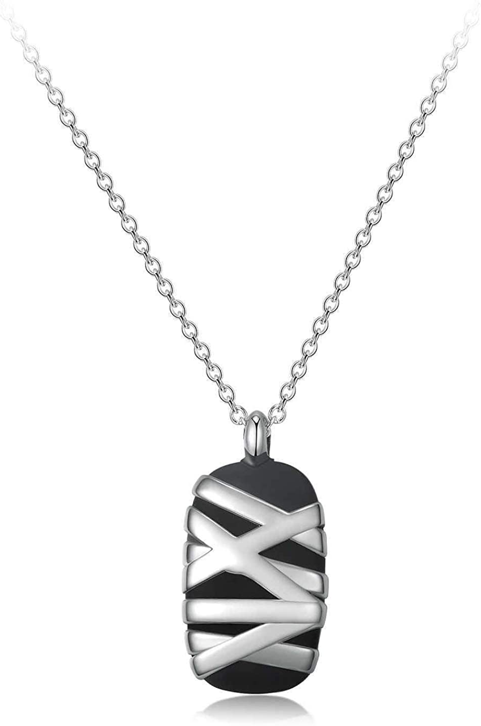 StoneAge Black Pendant Necklace (Silver-Black)