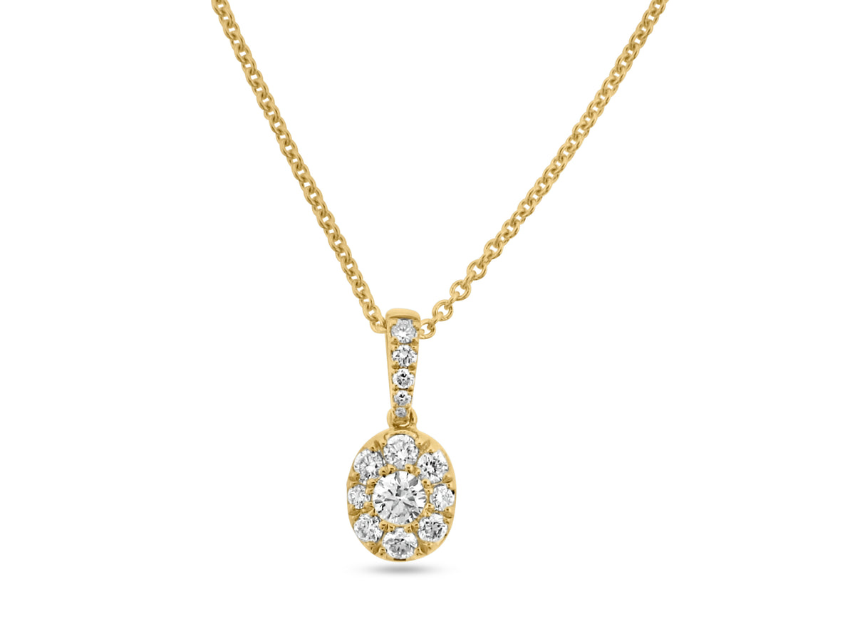 PRIVE'18K YELLOW GOLD .28CT VS CLARITY AND G COLOR DIAMOND PENDANT - CABLE CHAIN INCLUDED